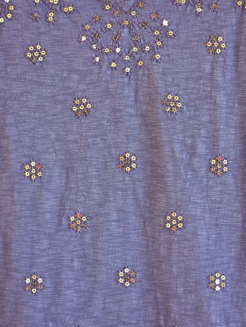 Soft Surroundings Sequin Tunic Top 1X Purple Split V-Neck - Picture 4 of 12